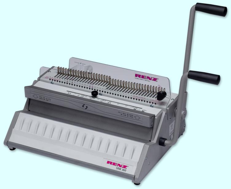 RENZ SRW 360 Bindegerät 3:1 bis 135 Blatt, Quadratloch 4 x 4 mm 